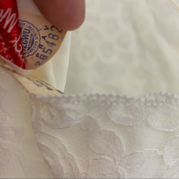 Vintage new with tag lady Lynne stretch lace slip dress ivory 32 medium - Picture 8 of 9